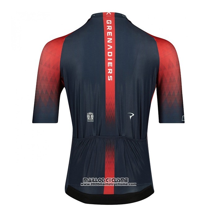 2022 Maillot Cyclisme Ineos Grenadiers Rouge Bleu Manches Courtes et Cuissard